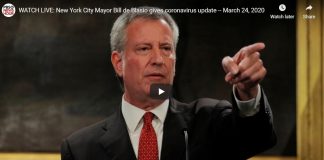 WATCH LIVE: New York City Mayor Bill de Blasio gives coronavirus update — March 24, 2020 new york cit mayor