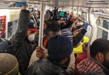 New York MTA Train – Evening rush hour on the #2 train nyc train coronavirus